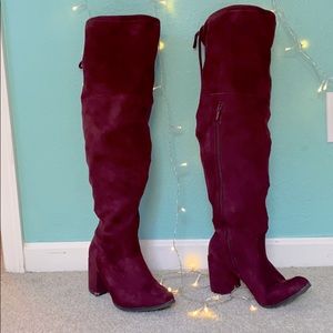 Torrid Burgundy Over-the-knee suede Boots